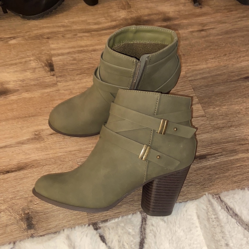 Olive Green Booties